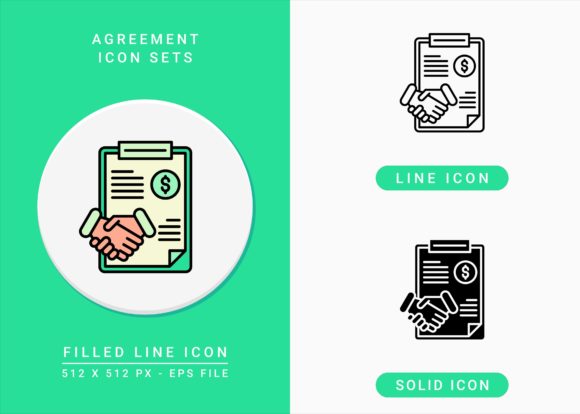 Agreement Icons Set: Graphics and Icons for Handmade Creators
