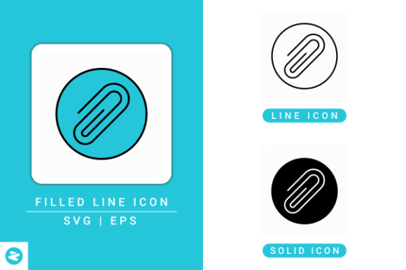 Attachment Icons Set for Graphic Design