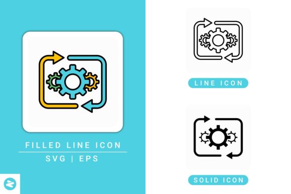 Automation Icons Set for Graphic Design