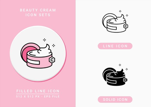 Beauty Cream Icons Set Review