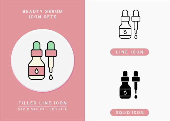 Beauty Serum Icons Set: Graphics and Icons for Creative Design