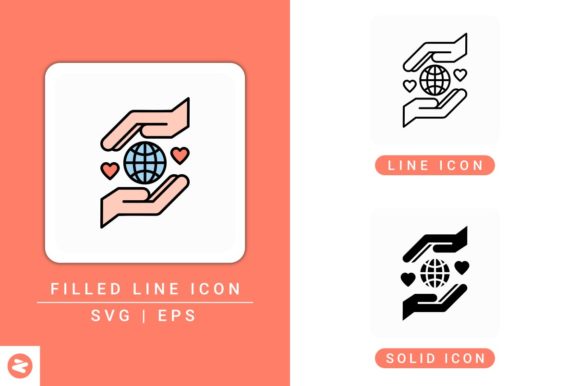 Charity Icons Set for Graphics and Icons