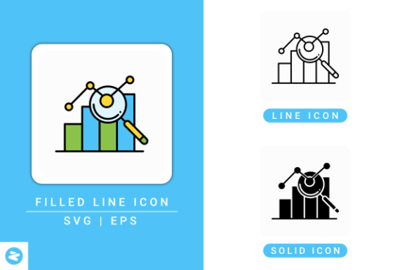 Data Graph Icons Set for Graphics and Icons