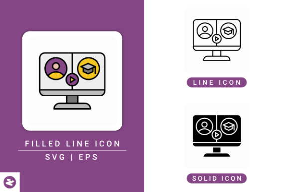 E Learning Icons Set: Graphics and Icons for Modern Design
