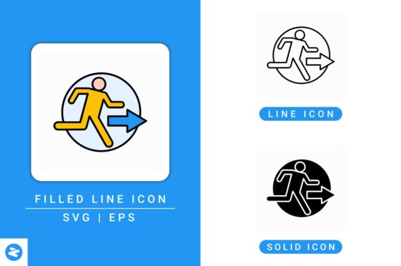 Emergency Exit Icons Set: Graphics and Icons for Local Business