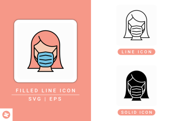 Face Mask Icons Set: Graphics and Icons for Digital Sellers