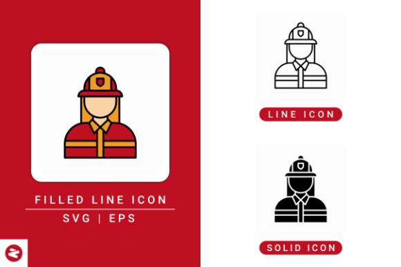 Firefighter Icons Set: Graphics and Icons for Real Content