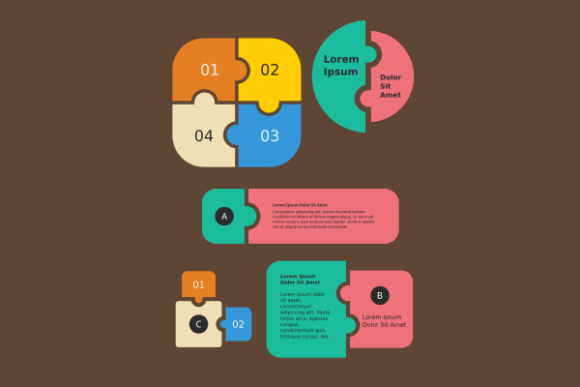 Flat Style Puzzle Infographic Template for Creative Design Projects