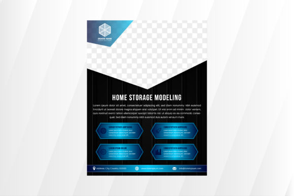 Home Storage Vertical Flyer Blue Black - Graphics & Print Templates
