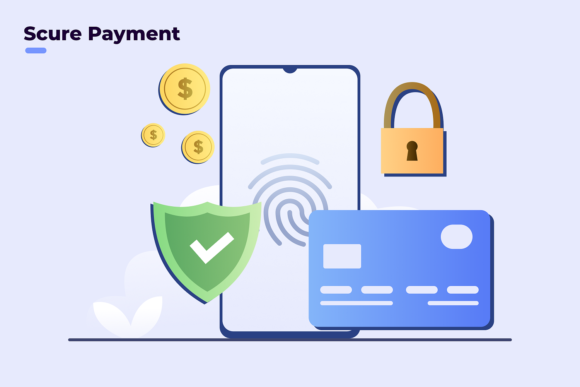 Secure Payment with Mobile Banking App Graphics