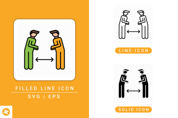 Social Distancing Icons Set: Graphics and Icons for Modern Branding