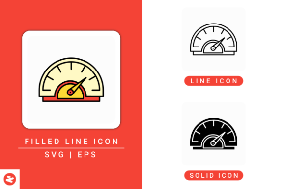Speed Meter Icons Set for Creative Crafters