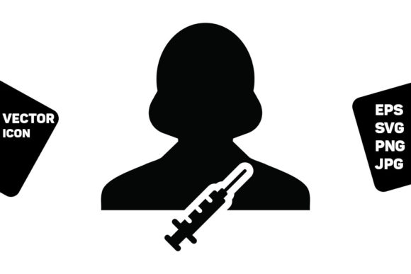 Syringe Icon Vector for Medical Graphics