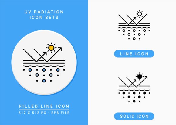 UV Radiation Icons Set: Graphics and Icons for Branding