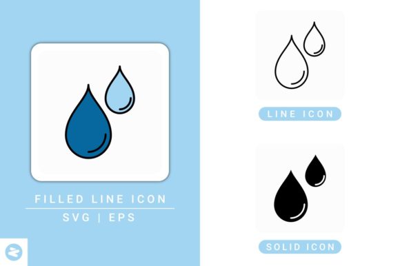 Water Drop Icons Set: Graphics and Icons for Creative Design