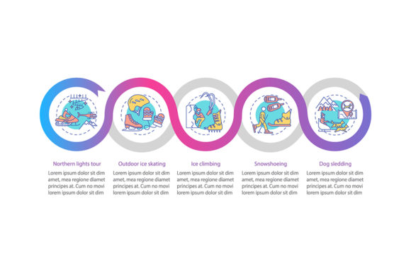 Winter Sport Activities Infographic Graphics